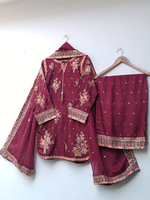 UKASHA SILK (MAROON)