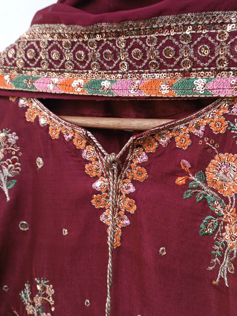 UKASHA SILK (MAROON)
