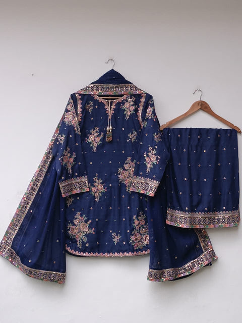 UKASHA SILK (NAVY)