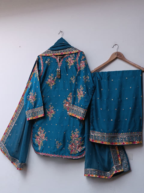 UKASHA SILK (TEAL BLUE)