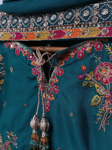 UKASHA SILK (TEAL BLUE)