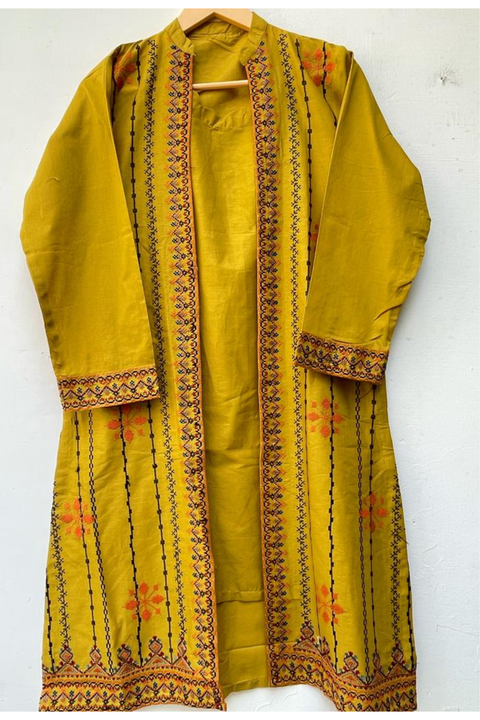 GOWN EMB (MUSTARD) - Lubana Store