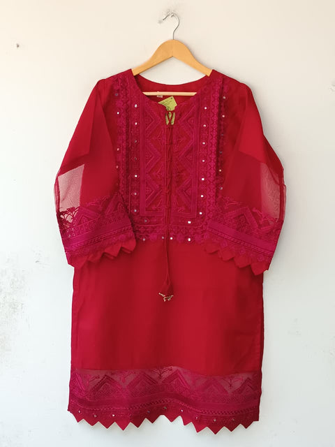 WINKLE ORGANZA (MAROON)