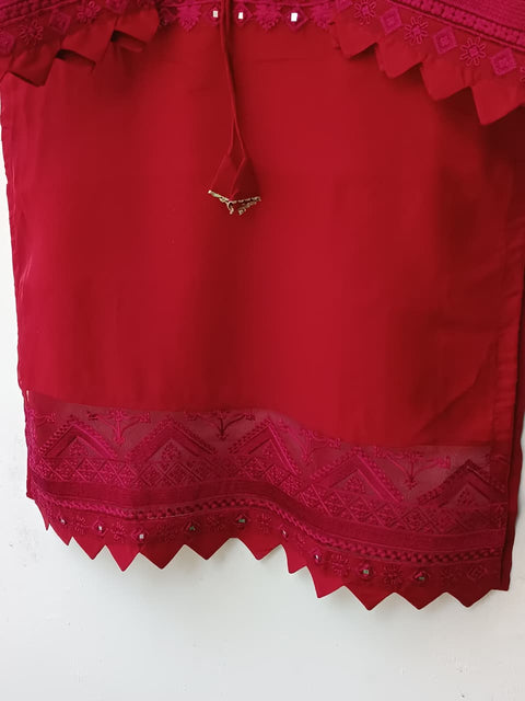 WINKLE ORGANZA (MAROON)