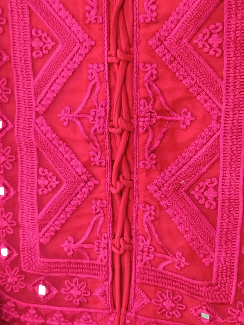 WINKLE ORGANZA (MAROON)