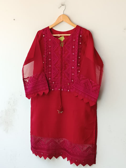 WINKLE ORGANZA (MAROON)