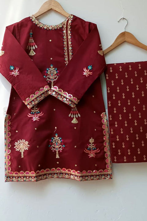 GOLD TUSSLE (MAROON) - Lubana Store